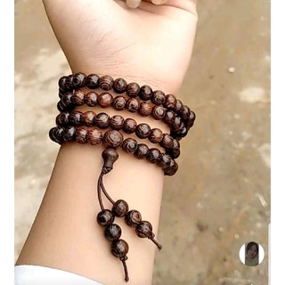 Chuỗi hạt 108 cỡ 5ly vòng tay màu trầm hoặc đeo cổ nữ gỗ muồng hương mân vân đẹp