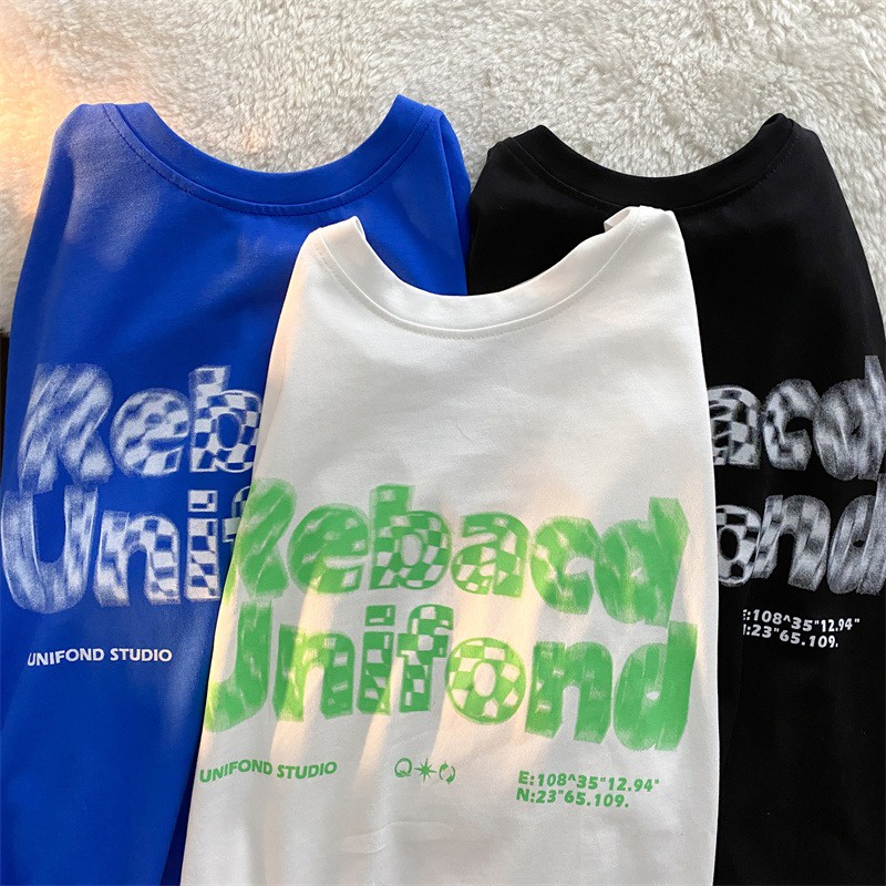 NRVP Áo Thun Unisex Mùa Hè Dáng Suông Tay Cộc Phong Cách Hàn Quốc Cho Nam Nữ