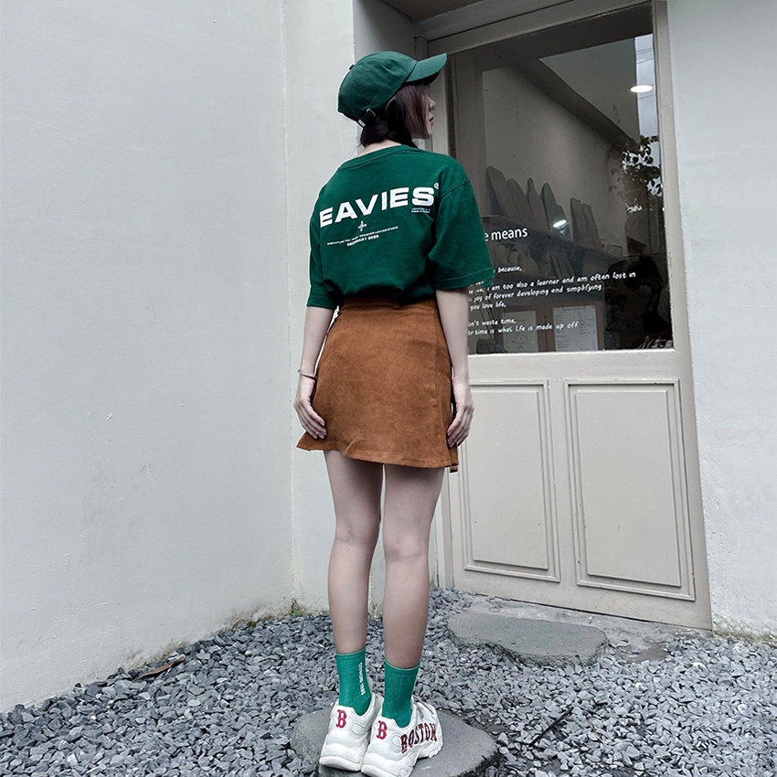 Áo thun local brand LEAVIES® Basic Tee 05 dark green - unisex form rộng