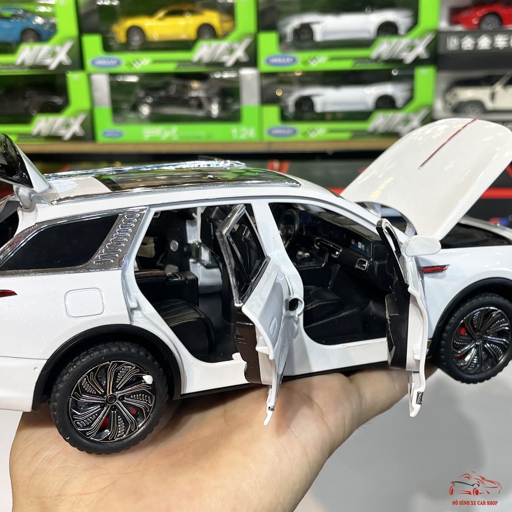 Mô hình xe ô tô hợp kim Hongqi E-HS9 tỉ lệ 1:24 đánh lái,bấm còi hãng Chezhi 3 màu