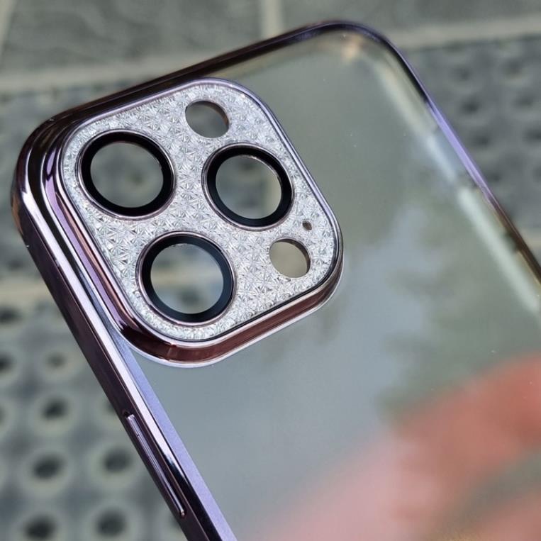 Ốp lưng SULADA họa tiết Camera gắn đá cho iPhone 14 Pro Max, 14 Plus, 14 Pro, 14 Lưng cứng nhám viền dẻo màu siêu đẹp