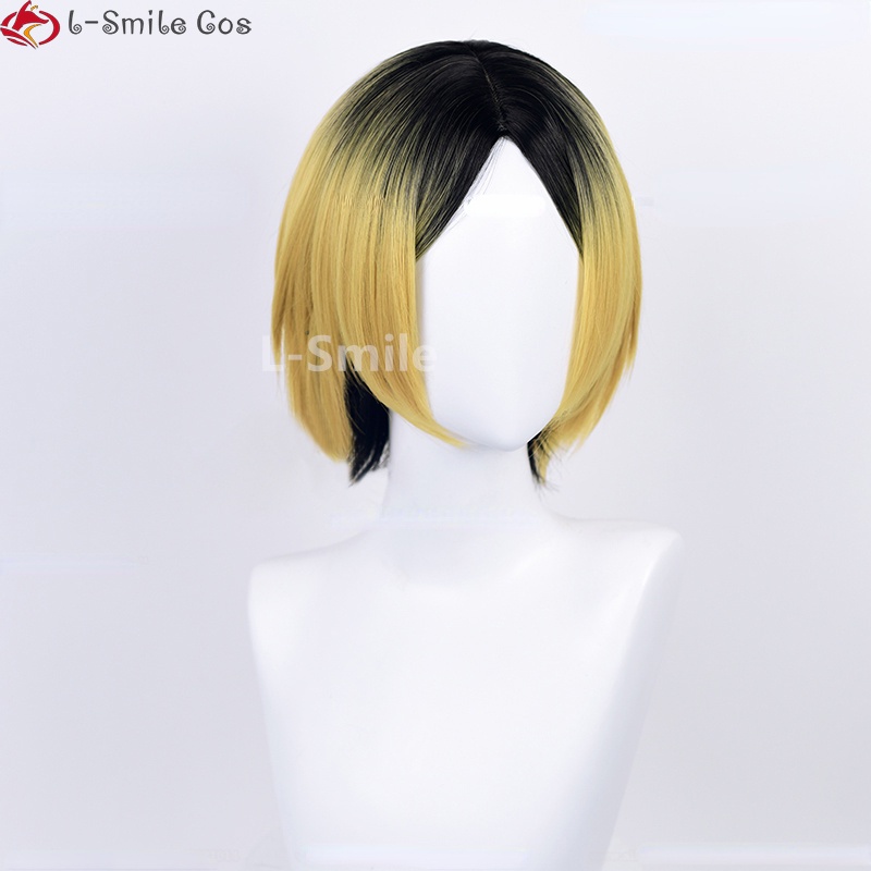 Misscoo Haikyuu! Bộ Tóc Giả Ngắn Màu Vàng Đen Hóa Trang Nhân Vật Kenma Kozume