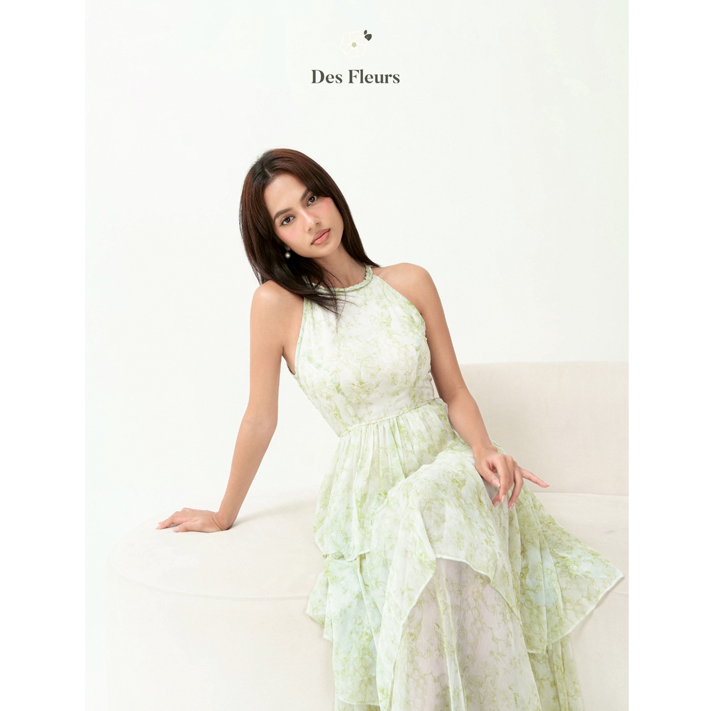 Des Fleurs - Váy dài 3 tầng tơ hoa La vie en Rose