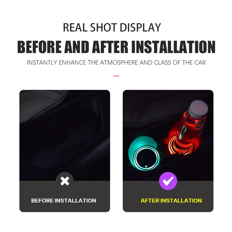 Đế Lót Ly Ba Chế Độ Chống Trượt Có Đèn LED Sạc USB