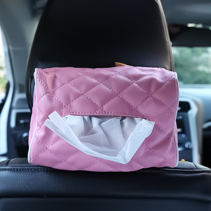 Hộp Đựng Khăn Giấy Bằng Da PU Gắn Tấm Che Nắng Ghế Ngồi Xe Hơi Tiện Dụng