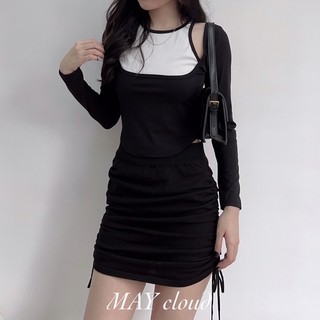 Áo yếm tay dài hở vai