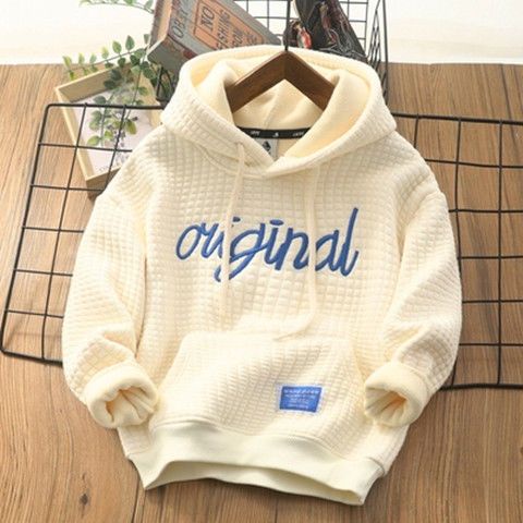 Áo Hoodie Lót Lông Cừu Cỡ Vừa Thêu Họa Tiết Thời Trang Thu Đông Mới Cho Bé Trai
