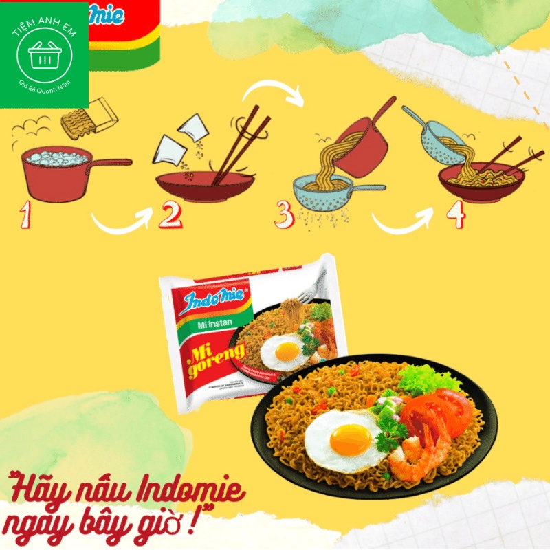 Mì Xào Khô Indomie Goreng Vị Sốt Bò 91g