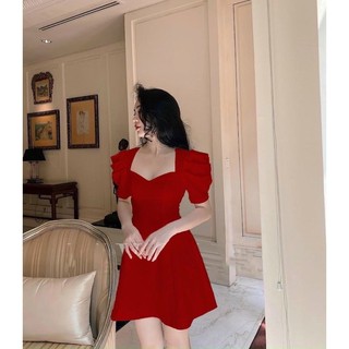 Đầm xòe tay phồng đơn giản nhưng dễ thương cho nàng bigsize ( thời trang vickyy.g - anitagreen ) NQ1122