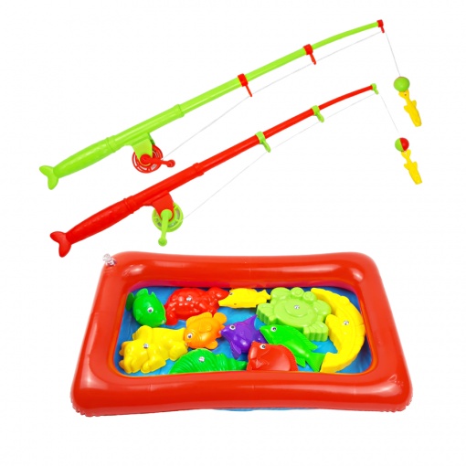Đồ chơi câu cá size lớn gồm 1 cần câu, 1 phao và 11 con cá các loại HT7861 - hàng Việt Nam chất lượng cao