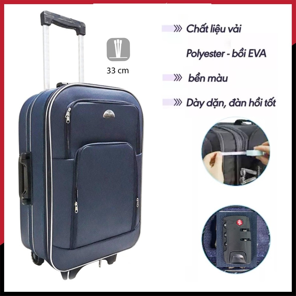 Vali Du Lịch Kéo Tay BI& TI xanh Nauy có nắp 22 Inch
