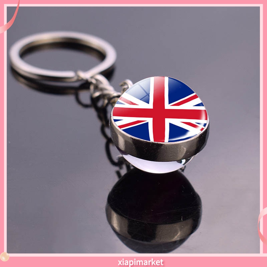 Xia| Móc Khóa Hình Lá Cờ Nước Anh/ Pháp Chống Phai Màu Tiện Dụng Cho Nam Và Nữ