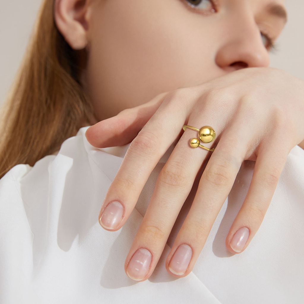 Vnox Nhẫn Hở Bằng Thép Không Gỉ Có Thể Điều Chỉnh Độc Đáo Cho Nữ