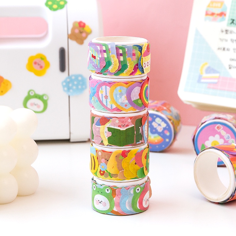 Washi Mini Chứa 100 Miếng Sticker Siêu Xinh Trang Trí sổ tay bullet journal planner
