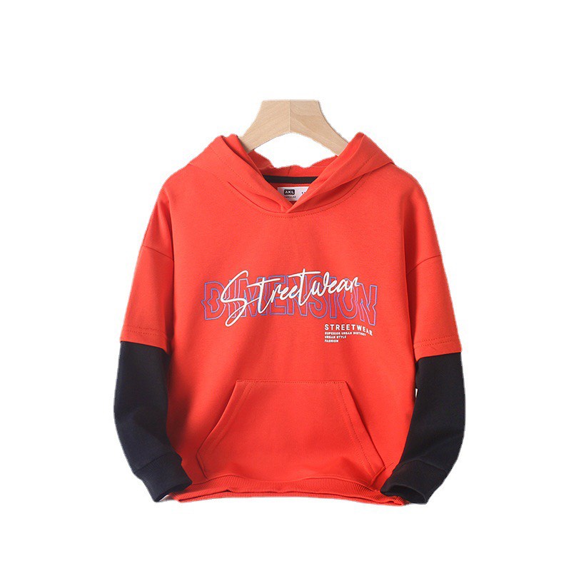 15-43kg Áo Nỉ Da Cá Có Mũ Phối Tay AKL cho Bé Trai #Streetwean