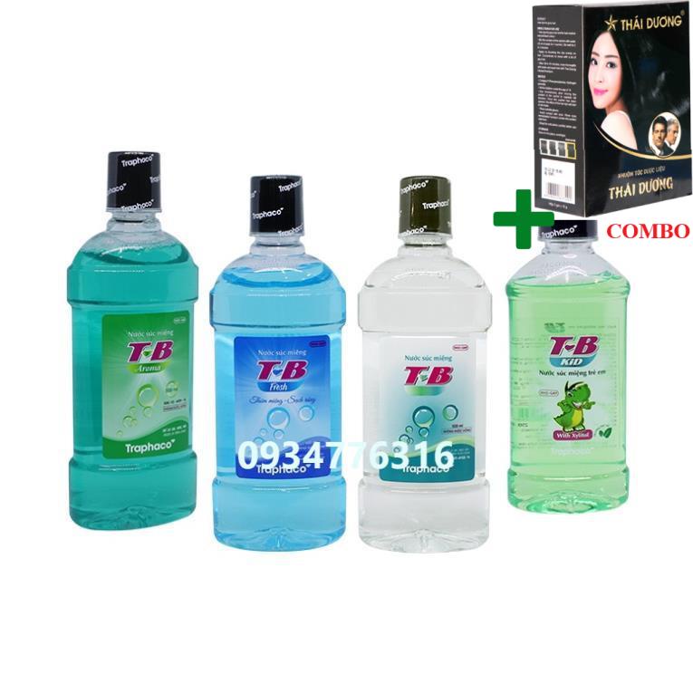 Combo Gội Là Đen Thái Dương+ ✅ Nước súc miệng T-B Fresh Traphaco 500ml