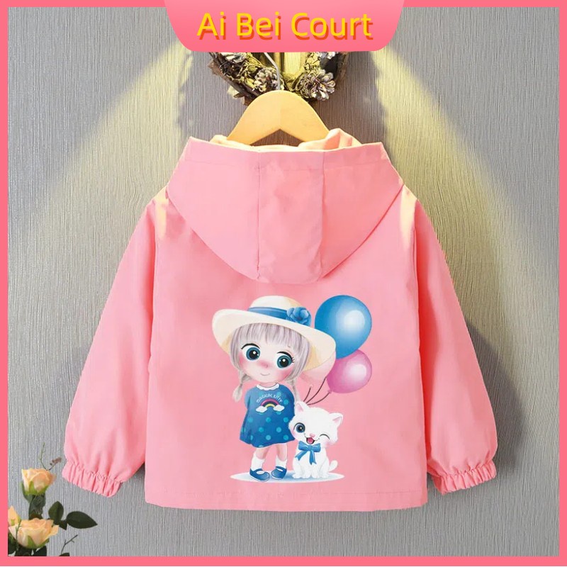 2023 Mới Áo Khoác Mỏng Có Mũ Trùm Đầu Phong Cách Hàn Quốc