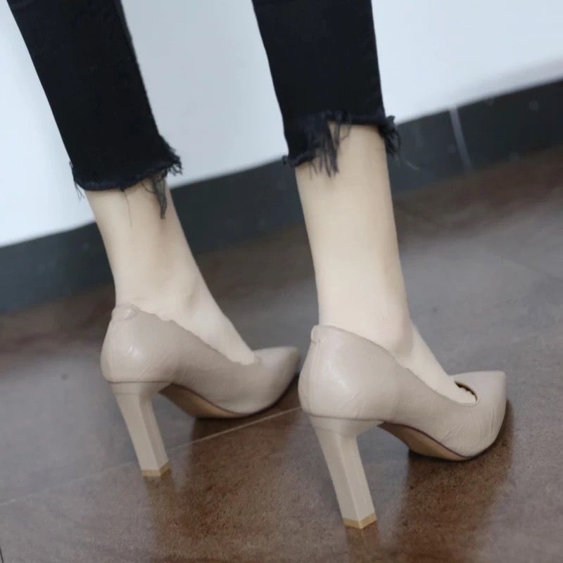 Giày Cao Gót Mũi Nhọn Thiết Kế Mới Thời Trang Mùa Xuân Thu Theo Phong Cách Âu Mỹ Cho Nữ