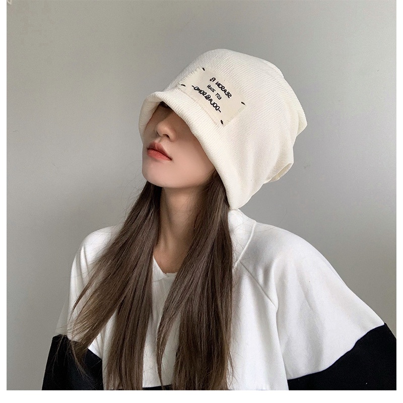 Nón len trùm đầu Cá tính Mũ len mùa Đông Nam nữ Unisex Hàn Quốc Giữ ấm 2 lớp Checkin Du lịch Đà Lạt Thời trang