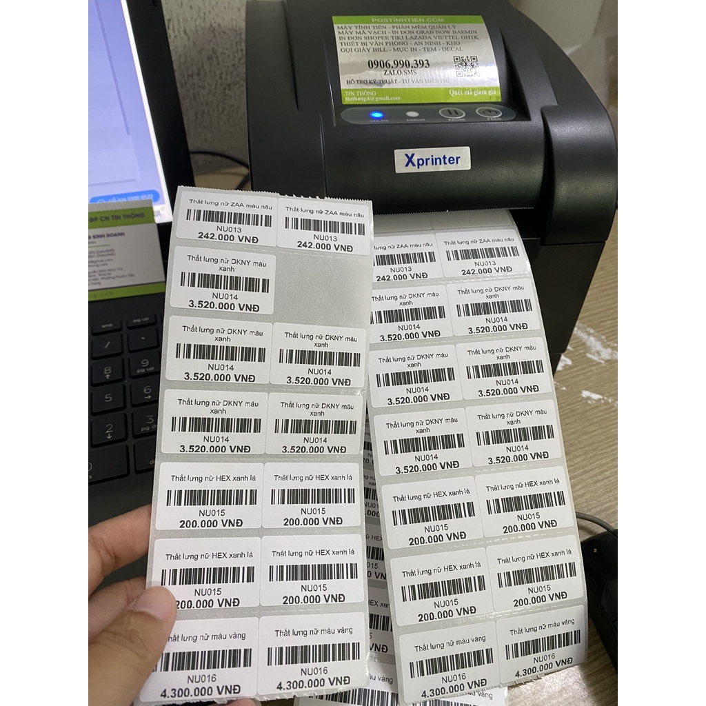 Combo 2 thiết bị bán hàng cho shop: Máy in tem mã vạch, Máy in hóa đơn K80 Xprinter cắt tự động In Từ Máy Tính