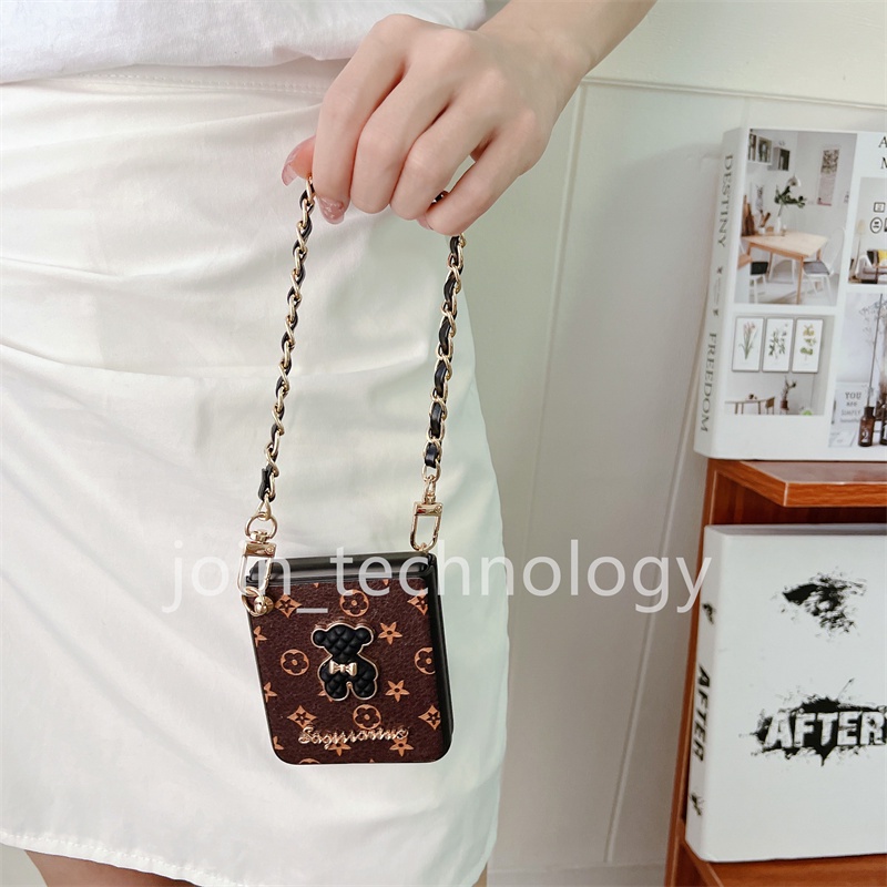 Ốp Điện Thoại Da PU Kiểu Dáng Thời Trang Dành Cho Samsung Galaxy Z Flip 3 case Z Flip 4