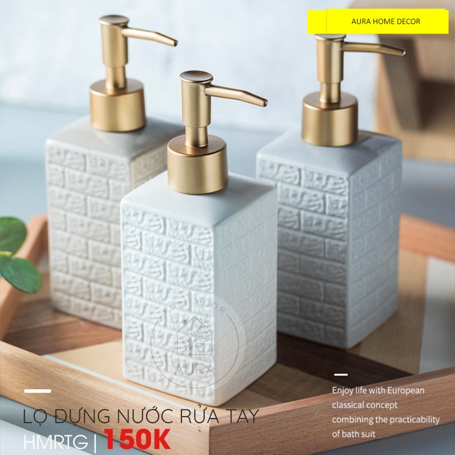 Bình đựng nước rửa tay, lọ đựng dầu gội, sữa tắm hình chữ nhật đáy vuông phong cách chai Latte 330ml