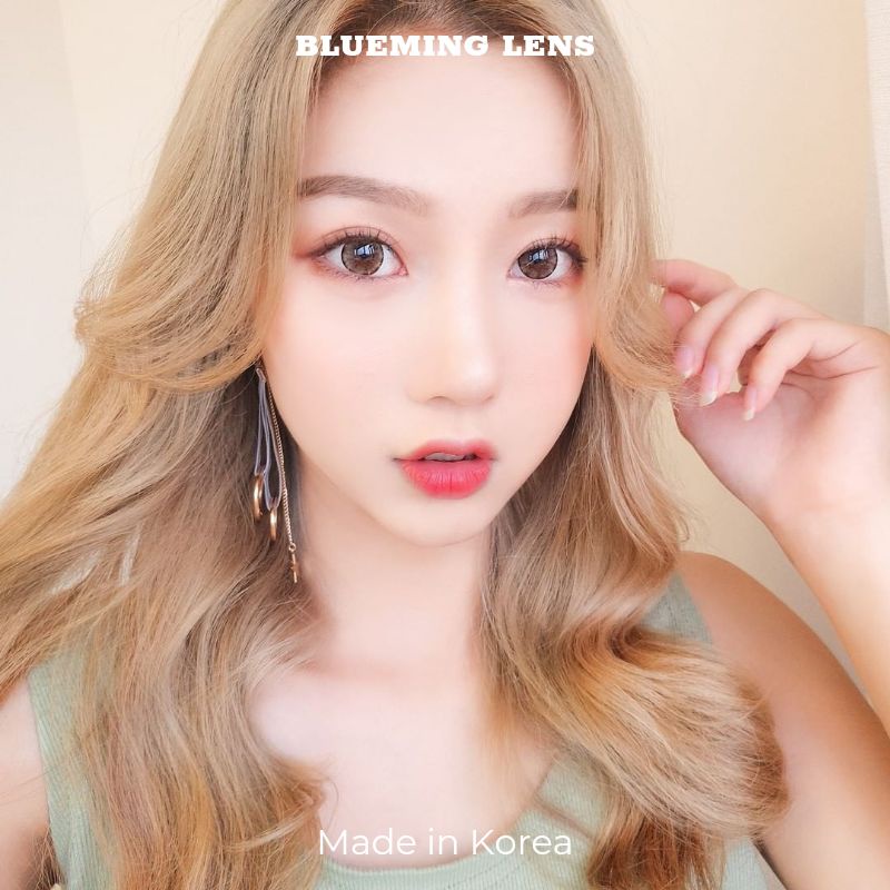 Lens mắt kính áp tròng vân đá mắt mèo long lanh xám, nâu giãn to 14.5mm