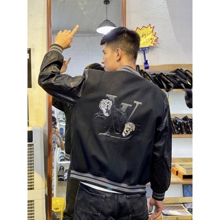 Khoác bomber Lệ vi pha da