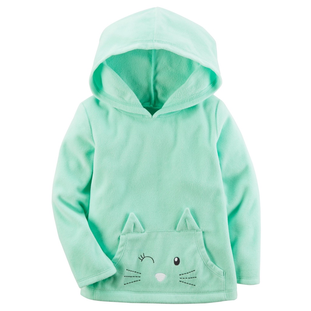 Áo Khoác Hoodie Nỉ Carter, Áo Khoác Nỉ Cho Bé - Xanh Ngọc Chuột