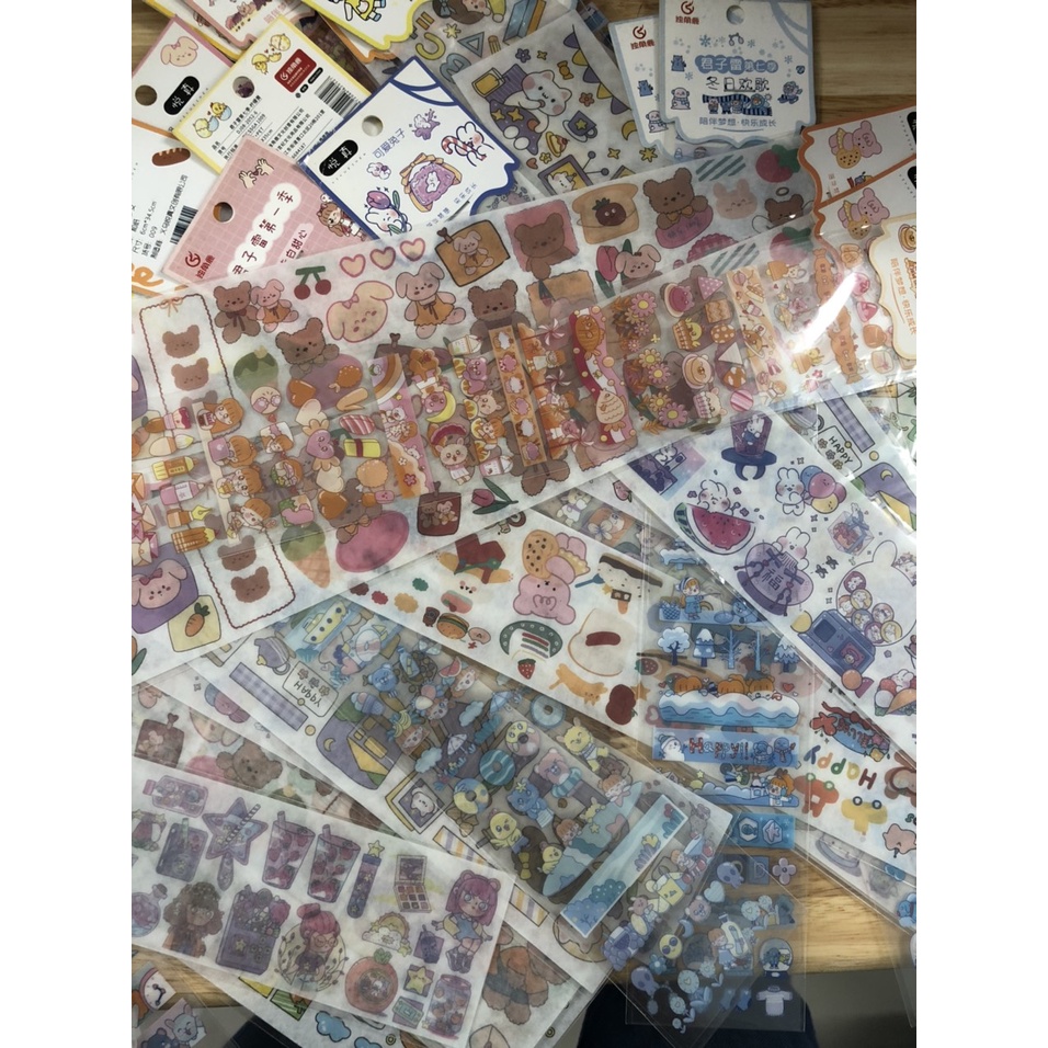 (Hàng Sẳn) Hình Dán Sticker  PET PVC dễ thương,Sticker trang trí mang hướng retro có thể dùng để trang trí sổ tay,.