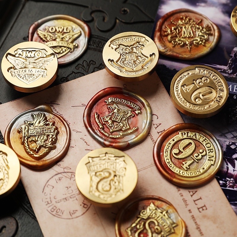 Mặt Con Dấu Đóng Sáp Harry Potter Niêm Phong Bì Thư Sổ Bằng Đồng Phong Cách Châu Âu Vintage Retro Decor Sổ
