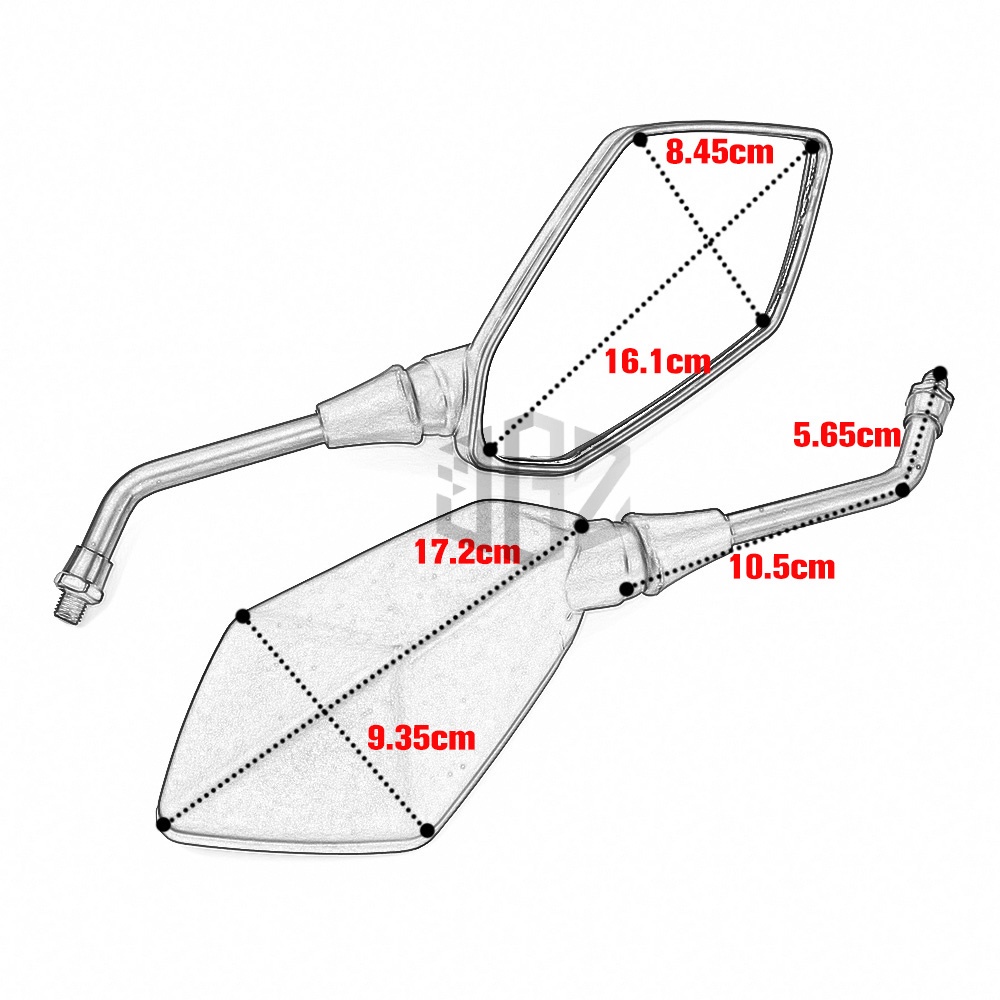 Gương Chiếu Hậu Góc Rộng Gắn Tay Lái Xe Mô Tô Kawasaki Z400 Z1000 Z900 Z650 M10