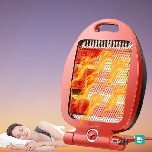 Quạt sưởi Đèn sưởi hồng ngoại hình cá 800w, có role an toàn