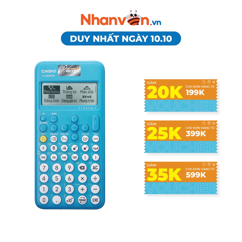 Máy Tính Casio FX 880 BTG Chính Hãng - Màu Xanh - 4549526613708