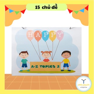 Sách bóc dán thông minh AZ topics 2 kèm file nghe cho bé 15 chủ đề