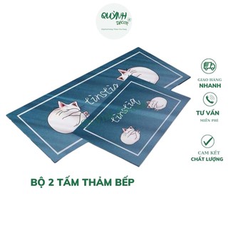 BỘ 2 TẤM THẢM BẾP - PHÒNG KHÁCH PHÒNG ĂN ĐẸP CHỐNG TRƯỢT SET 2 Tấm Loại 1 có đế cao su