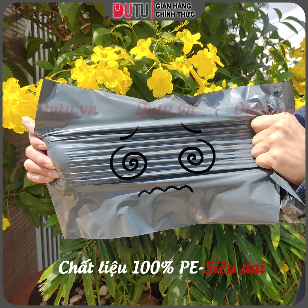 100 Túi Niêm Phong Đóng Hàng Tự Dính Gói Hàng Nhanh, Tiết Kiệm Chi Phí Đóng Gói Màu Xám Đen Size 25x35