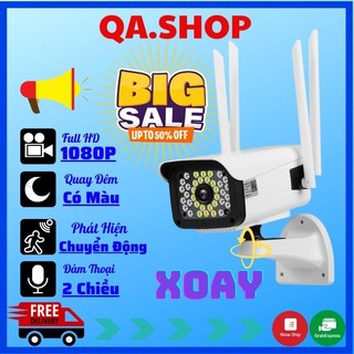 Camera yoosee ngoài trời ban đêm có màu, xoay qua điện thoại, 4 râu 48 đèn - Camera wifi ngoài trời yoosee