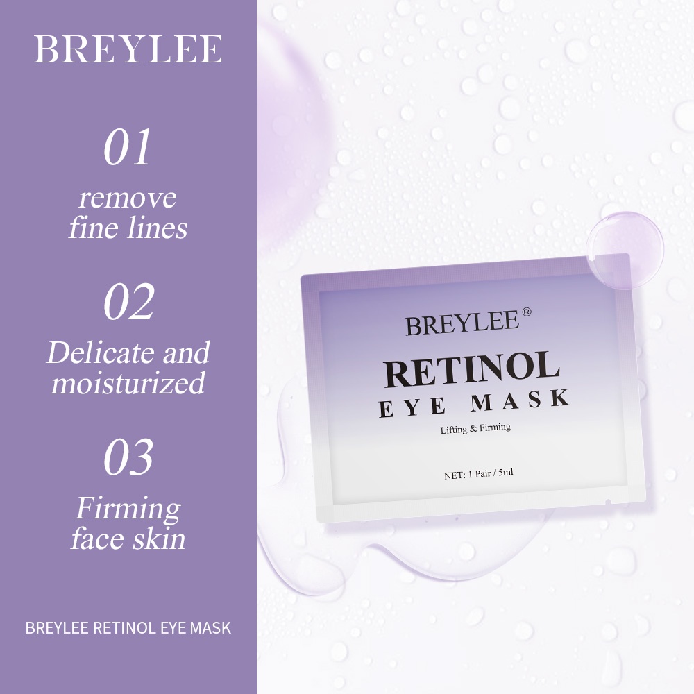 1 cặp mặt nạ mắt Breylee chứa Retinol để dưỡng ẩm làm mờ nếp nhăn 5g