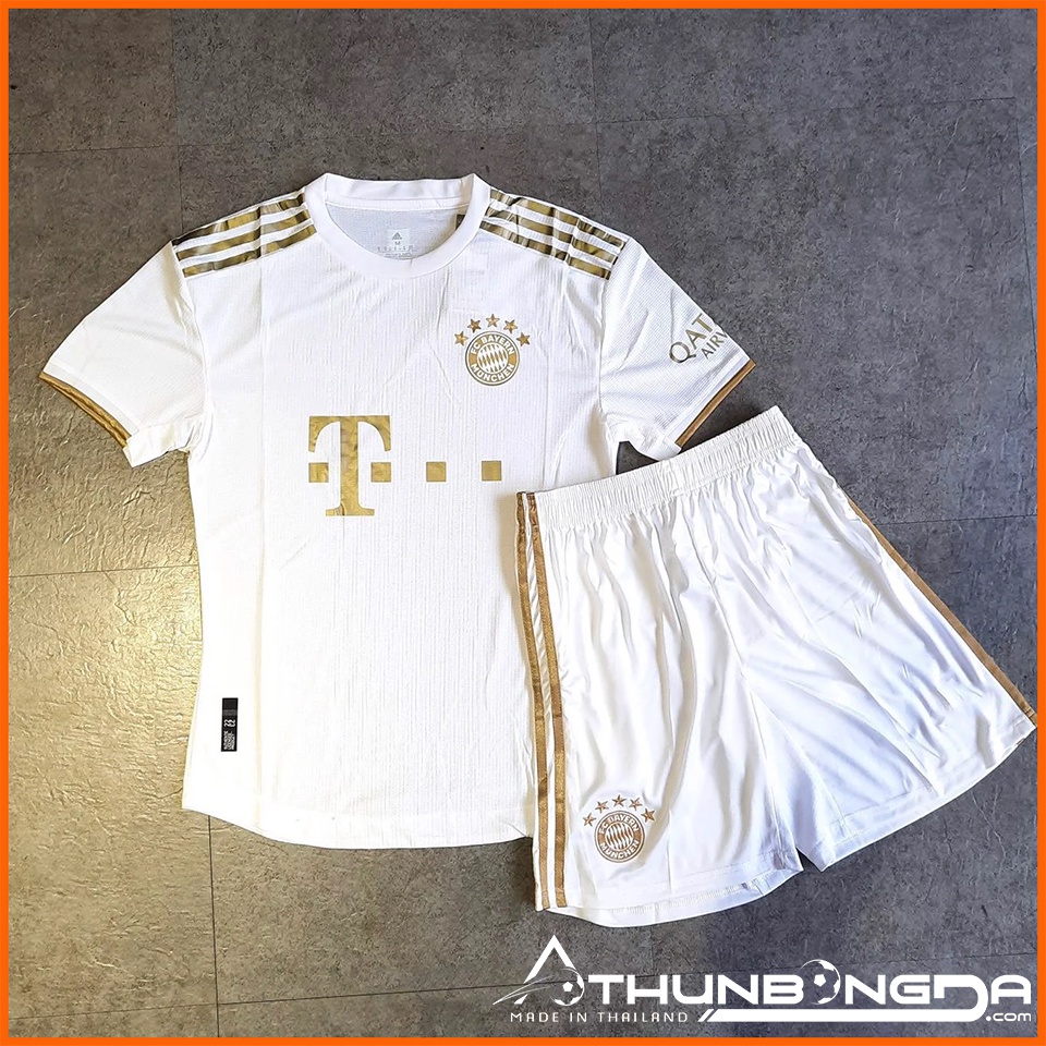 Áo Bayern Munich trắng sân khách 2022/2023, 2022/23 bản PLAYER Issue BODY Fit cao cấp Thái Lan