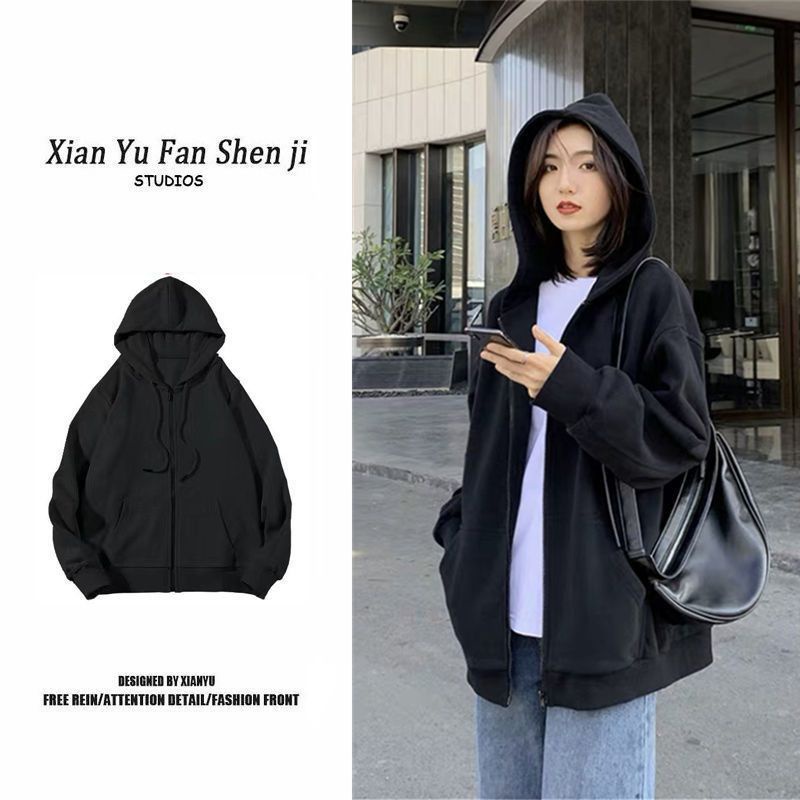 Áo khoác hoodie cardigan form rộng Unisex trơn 3 màu, nỉ - cotton, Thời trang nam nữ Thu - Đông 2022 | BigBuy360 - bigbuy360.vn