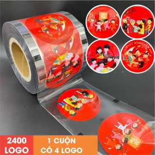 Màng dập cốc, cuộn ép ly, màng dán nắp ly trà sữa in mẫu Tết có 2400 logo mẫu 05