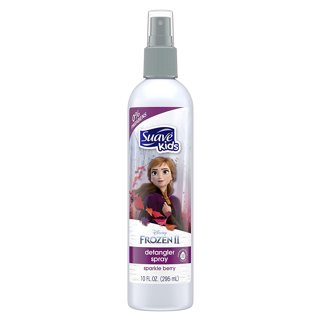 Bình xịt hương dâu giúp gỡ tóc rối trẻ em Suave Kids Disney Frozen Detangler Spray Anna Sparkle Berry 295ml (Mỹ)