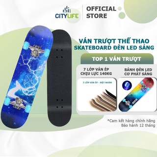 Ván trượt skateboard ván trượt thể thao có đèn led phát sáng - mặt nhám