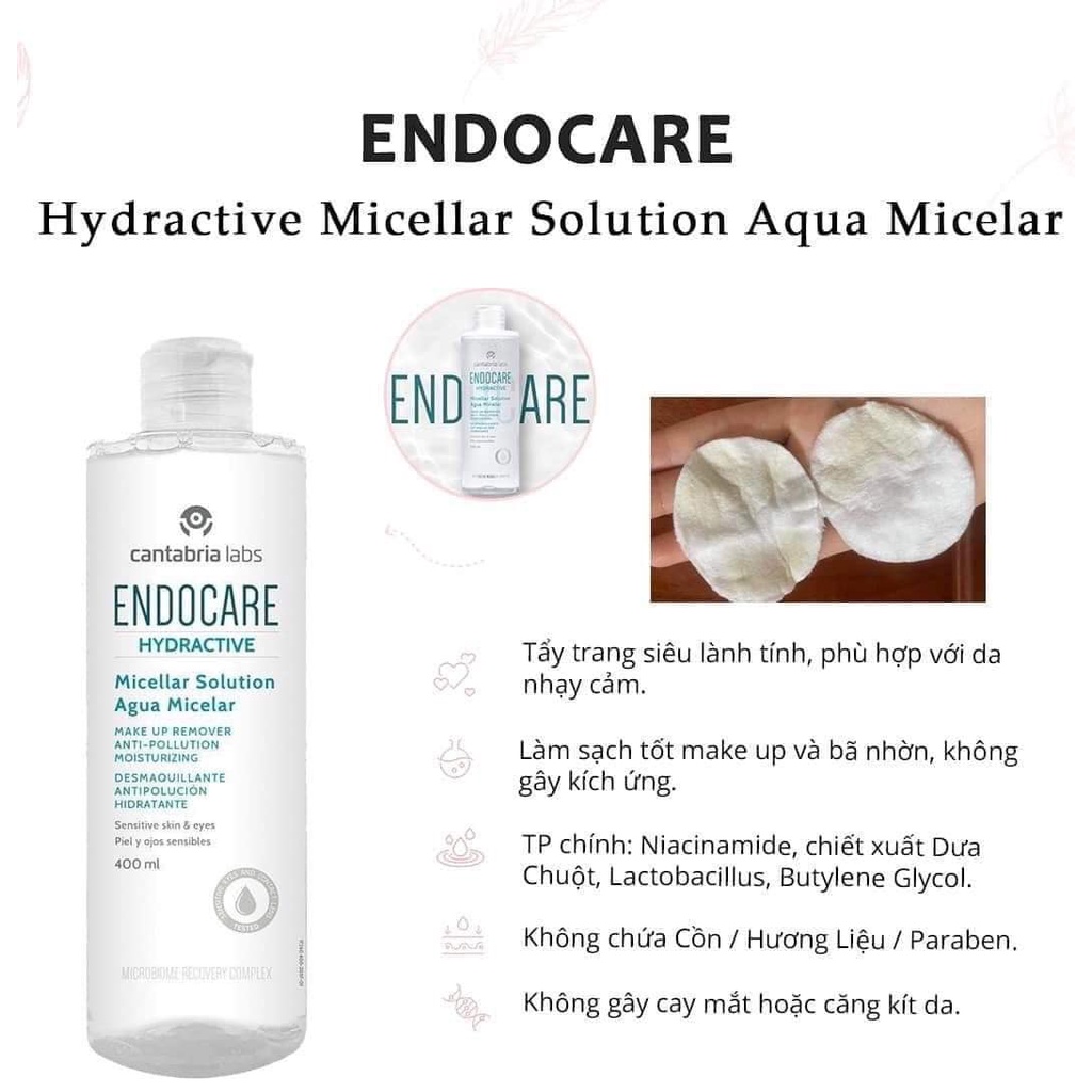 Tẩy trang Endocare Hydractive Micellar Solution