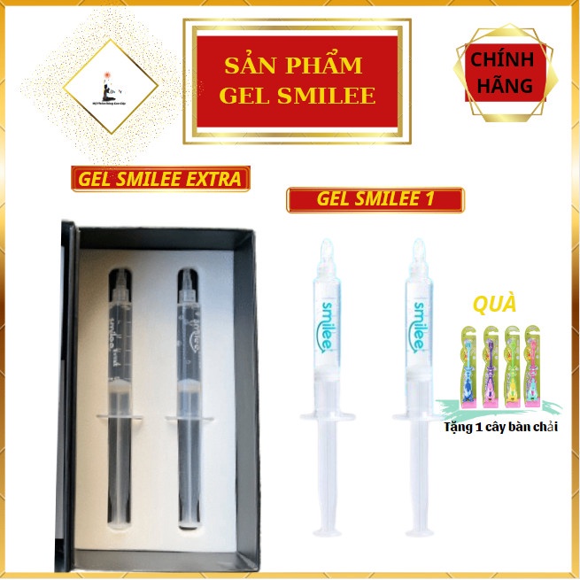 (QUÀ XEM ẢNH 1) Smilee,Gel Extra,2 Ống Gel Tẩy Trắng Răng,Làm Trắng Răng Cả Hai Đều Dùng Chung Được