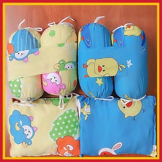 Bộ gối chặn bằng bông kèm gối đầu cho bé