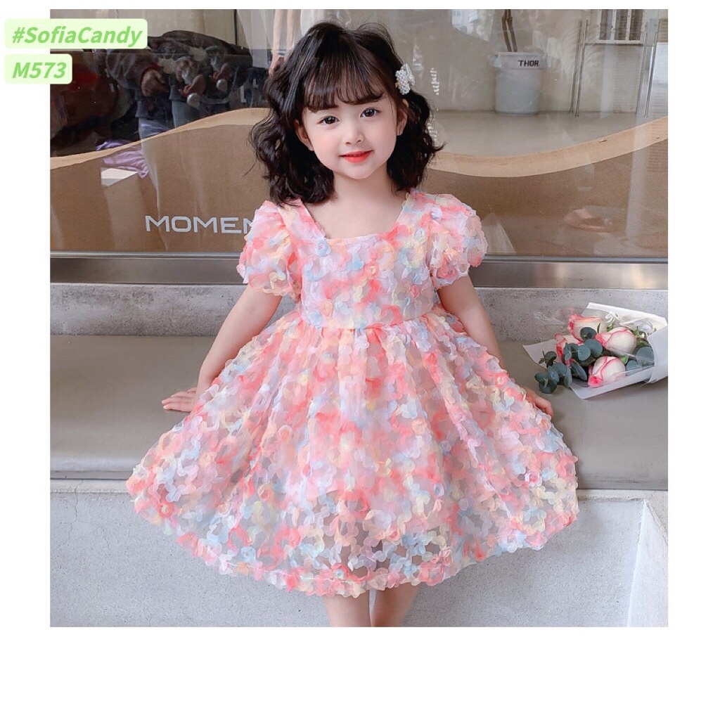 Đầm váy Tết,đi tiệc,đi đám cưới,đi lễ cho bé gái❤️Đầm công chúa hoa nổi đẹp xuất sắc,ren mềm❤️Size 1-10Y(10-40 ký)