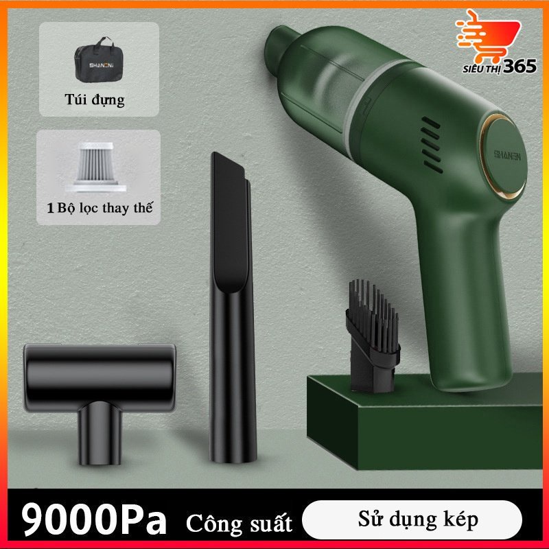Máy hút bụi cầm tay mini, máy hút bụi giường, ô tô không dây 9000pa BẢO HÀNH 24 Tháng