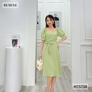 Đầm cổ đắp chéo eo thắt dây BEMINE MT5738